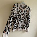 A New Day  Animal Print Sweater Women’s M Crewneck Tan Beige Soft Knit Pullover Photo 2