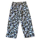 Garnet Hill purple floral corduroy wide leg pant size 4 Photo 2