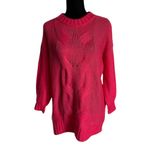 Aerie Womens Sweater Size XS Neon Pink Oversized Loose Weave NEW Photo 2