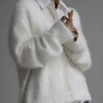 #100 BOUTIQUE Faux Mink Loose Fit Cardigan White Size L Photo 0