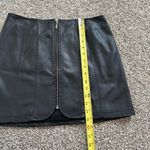 Free People  black faux leather zip front mini skirt size 6 Photo 6