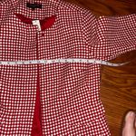 Talbots NWT  Women's Career Red White Polka Dot Wool Blend Tweed Blouse Top Sz 8p Photo 5