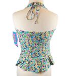 Coco Rave NWT Floral Halter Tankini Swim Top Retro Print Swimsuit 38C XL Photo 2