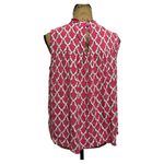 Crown & Ivy Pink and White Sleeveless Women's Top Sz L Photo 1