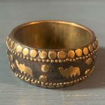 Vintage Indian Elephant Cuff Bracelet Gold Photo 2