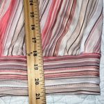 NY&C size large 3/4 pleated flutter sleeve top scoop neck banded hem tie detail Pink Photo 4