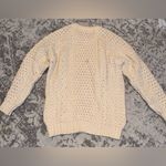 Vintage 80’s Malinmor Hand Knit Wool Cable Knit Fisherman’s Sweater Beige Large Photo 8