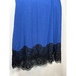 Soma  Lace Trim Chemise Nightgown Blue Black Lace Flirty Soft Size Large Photo 5