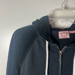 Juicy Couture Y2k Vtg Black Velour Full Zip Hoodie Jacket Graphic Grunge Size XL Photo 3