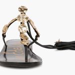 Sam Edelman NEW 8 Deirdre Ankle Wrap Sandal Black Leather Gold Gladiator Greek Photo 4