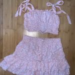 Papaya Pink floral crop top and skirt set  Photo 3