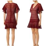 Marissa Webb Cybil Maroon Lace Dress Flutter Sleeve Cocktail Dress Small Red Photo 1