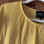 W5  By Anthropologie Blouse Womens Large Mustard Yellow Striped Twist Front Top Photo 2