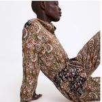 ZARA  Cotton Jumpsuit Belted India Print NWT S Photo 3