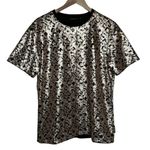 Jaded London leopard sequin short sleeve lined blouse size XL Photo 0