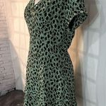 Derek Lam 10 Crosby short sleeve silk blend leaf print gold grommet detail dress Photo 4