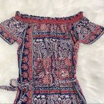 Lucky Brand  bandana off shoulder Dress small‎ patriotic boho bohemian Photo 5