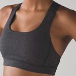 Lululemon  Fast Lane Bra Power Luxtreme Variegated Knit Black Heathered Sportsbra Photo 2