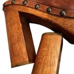 Steve Madden Vtg 90’s Brown Leather Cecilia Wooden Platform Slingback Clogs Photo 10