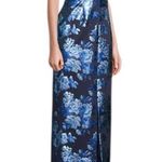 Black Halo Charlene Metallic Floral Evening Gown Halter Column Floor Length 14 Photo 2