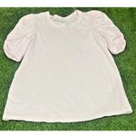 ALC Frank A.L.C. Women's Kati Crewneck Puff Sleeves Cotton Blouse Light Pink Size Small Photo 1