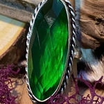 Peridot 925 Silver Statement Ring Size 8.5 Green Photo 0