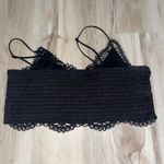 Black Lace Crochet Bralette Size L Photo 1