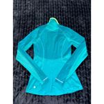 Lululemon  Women Activewear Top Blue Trail Bound 1/2 Zip Thumbholes Size 6 Photo 4