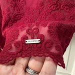Hollister Dark Red Maroon Lace Overlay Swingy Mini Skirt Size M Photo 2