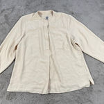 Anne Klein  1X Ivory‎ Long Sleeve Button Down Tunic Blouse Classic Career Office Photo 0