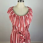 ASOS Plus Red Stripe Tie Waist Dress Size 24 Photo 2