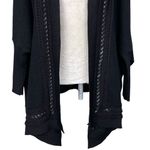 White House | Black Market Whipstitch Ruana Women’s Size XS/S Poncho Black Wool Photo 6