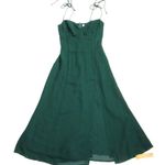 Reformation NWT Juliette Midi in Emerald Green Side Slit Tie Straps Tank Dress 2 Photo 1