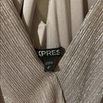 EXPRESS Shimmering Metallic Dress with Strappy Back Photo 3