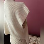 Maeve  Anthropologie Cream Knit Shortsleeved Sweater Crop in Back Size Large NWT Photo 3