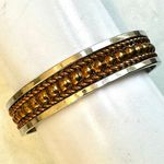 Braided Sterling Silver, Brass & Copper Cuff Bracelet Silver Photo 3