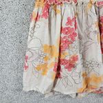 Classic Elements Vintage Skirt 10 Cream Pink Cotton Floral Tiered A-Line Flowy Photo 2