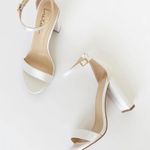 Lulu’s NWT Ivory Satin “Taylor” Strappy Heels Woman’s Size 10 White Photo 1