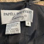 Vintage 90s Black Velvet Strapless Maxi Gown Pink Rose Trim Formal Evening XS Size 4 Photo 9