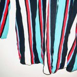 Eloquii Multicolor Striped Halter Tie Neck Cold Shoulder Top Photo 5