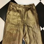 3.1 Phillip Lim Gold Bronze Metallic Pants Wide Leg Trousers Front Leg Seams sz6 Photo 2