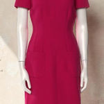 LANVIN Pink Silk Blend Crewneck Zip Back Dress Size US 4 Photo 0