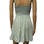Hollister Light Green Floral Sleeveless Ruffled Spaghetti Strap Mini Dress XS Photo 2