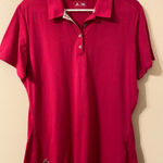 Adidas Womens Pink  Golf 4-Button Polo Shirt Silver‎ Logo Size XL Photo 0