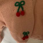 Luna Ivy: Pink Cherry Embellished Sweater Photo 12
