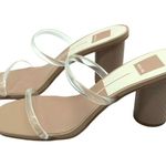 Dolce Vita Noles Sandals Heels Nude Crystal Chunky Round Heels Square Toe 9.5 Tan Photo 3