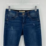 Democracy  Ab solution distressed ankle cropped dark wash blue denim jeans Photo 1