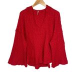 Free People Women’s Baja Babe Hooded Sweater Red size xlarge Photo 1