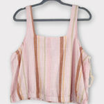 a.n.a  Pink Striped Crop Top Cotton Striped Boho Top Size XL NWOT Powder Pink Top Photo 0