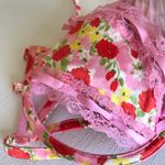 For Love & Lemons Painterly Floral Cutout Bra With Bows And Lace, NWT, Large Photo 6